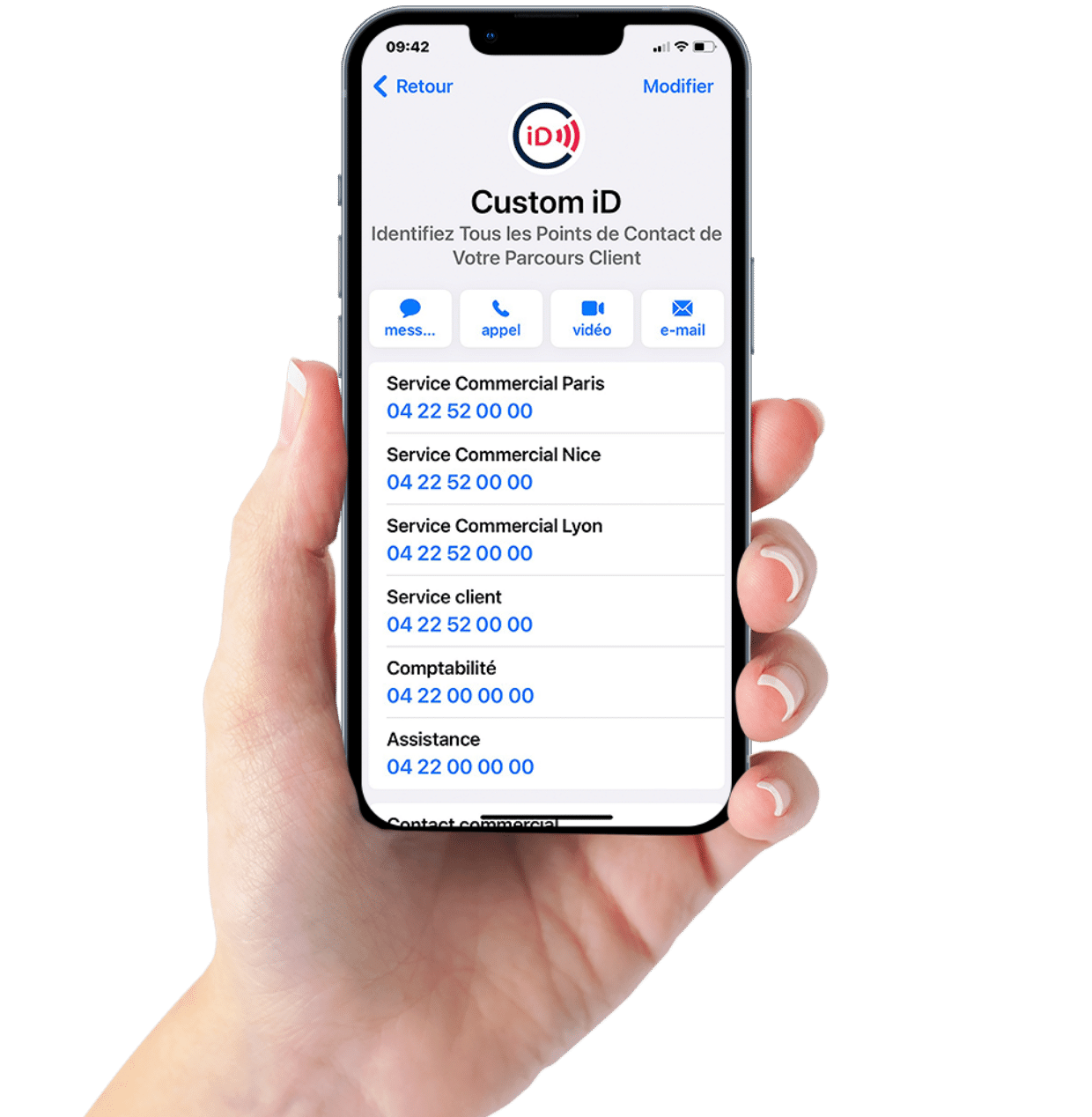 P3M Project Agence marketing Nice et Cannes -fiche contact digitale 2 - V-Card- Iphone - Custom iD